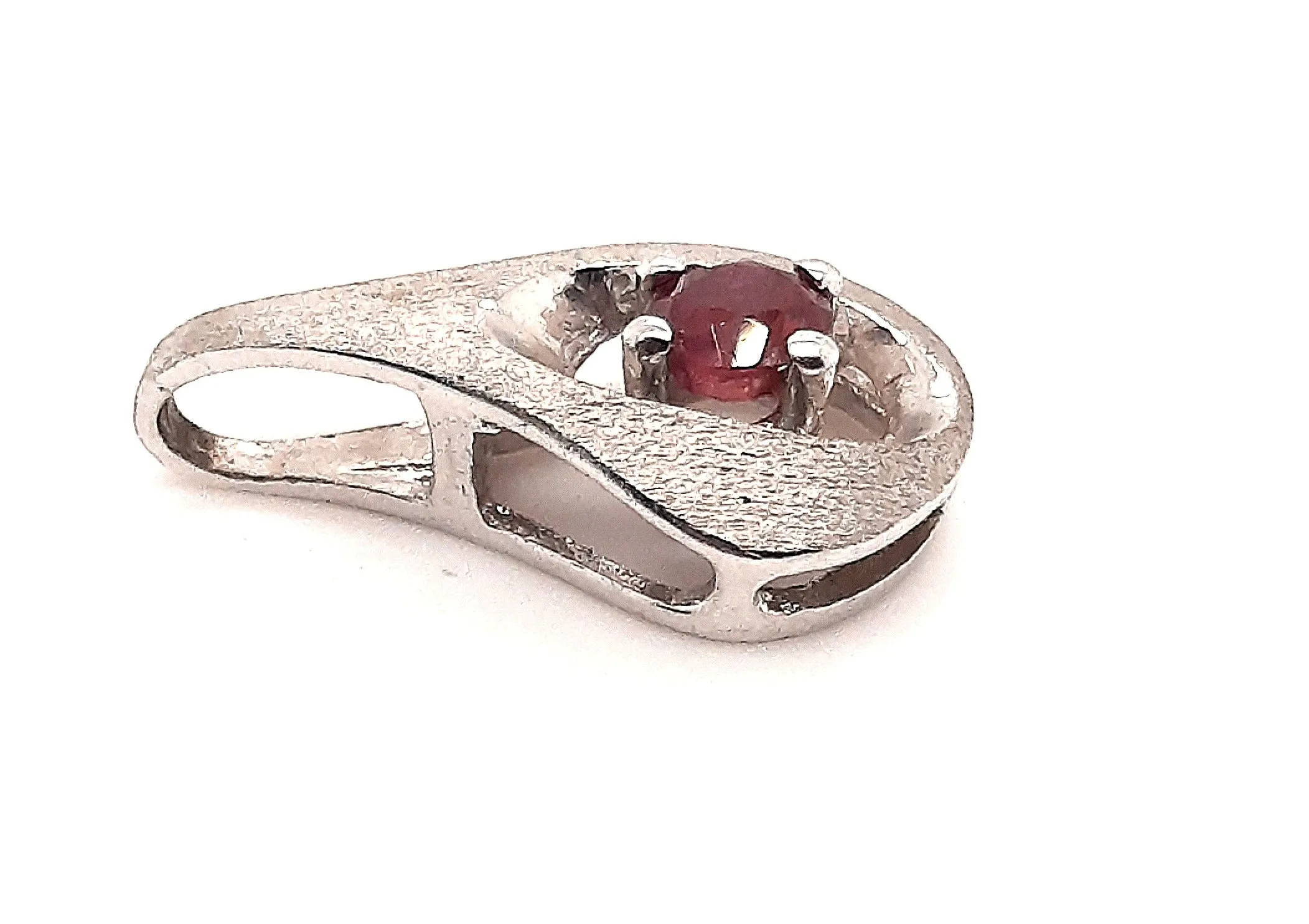 Natural Ruby and14ct White Gold Pendant