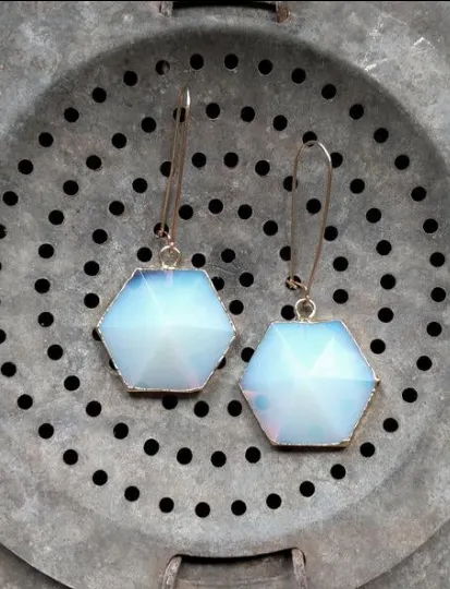 Nuance Hexagon Point Earrings | More Color Options