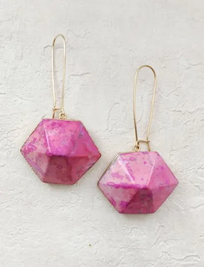 Nuance Hexagon Point Earrings | More Color Options