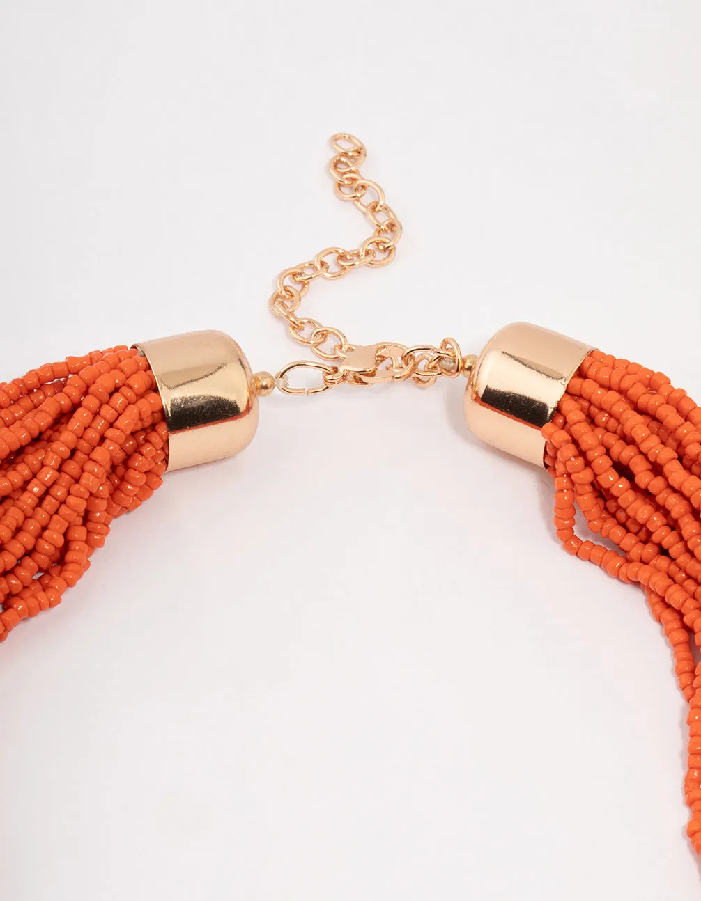 Orange Layered Beaded Necklace