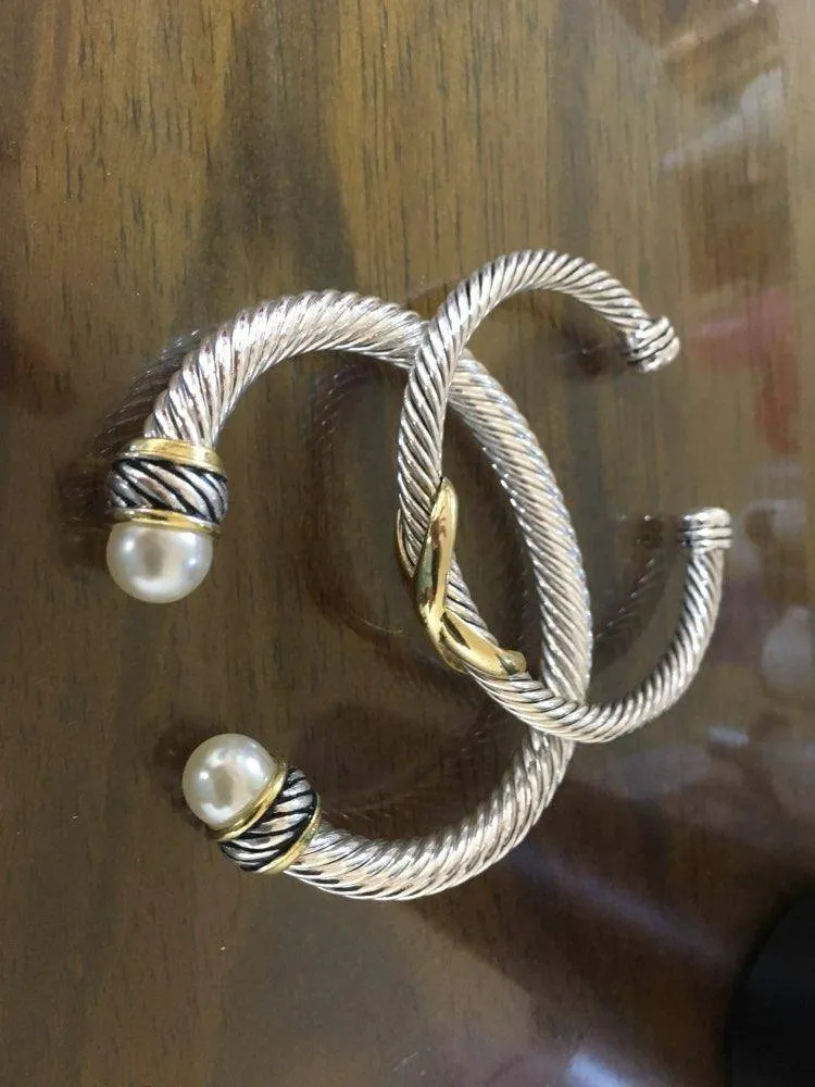 Pearl Twist Cuff Bangle