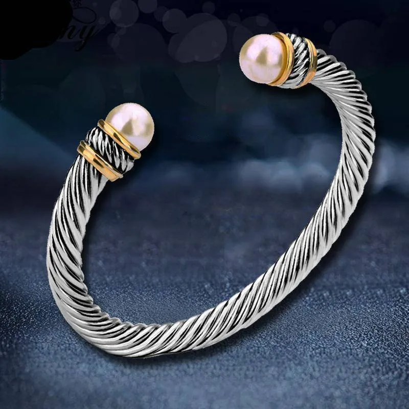 Pearl Twist Cuff Bangle