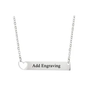 Personalized Necklace With Custom Name Bar Pendant