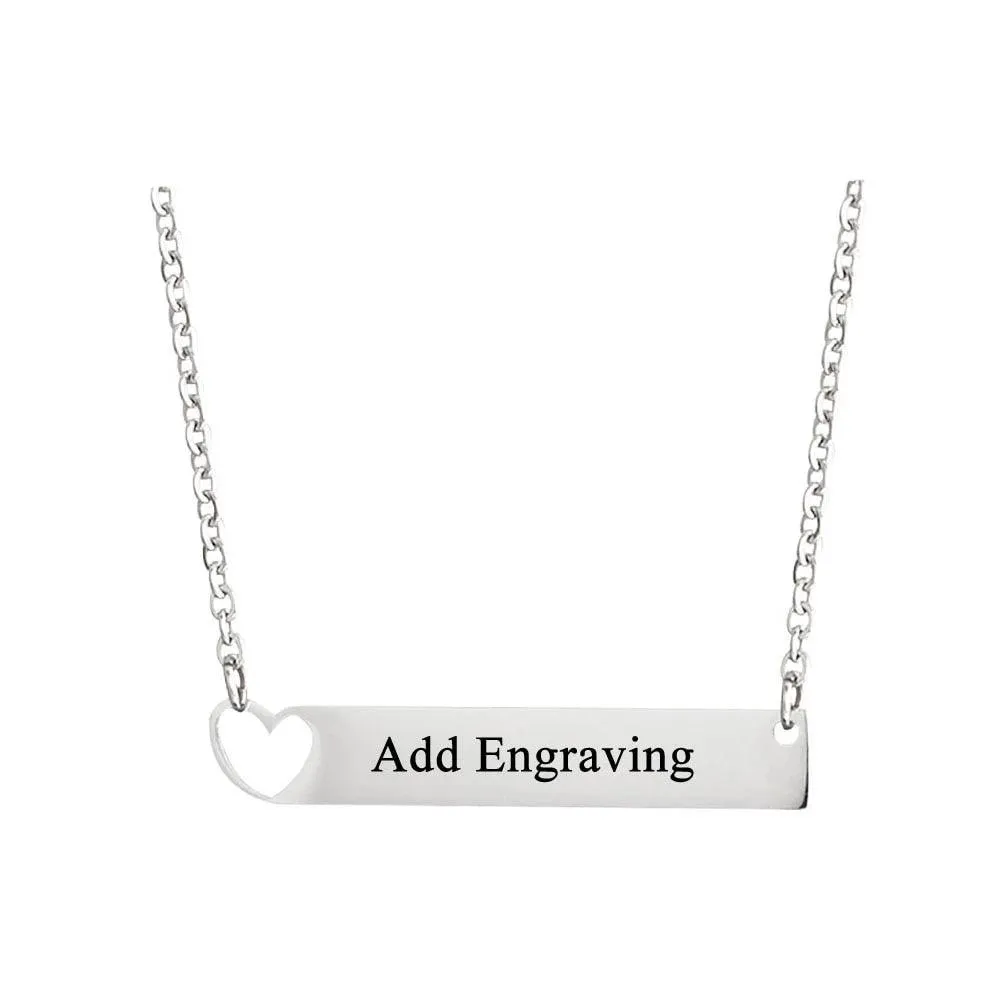 Personalized Necklace With Custom Name Bar Pendant