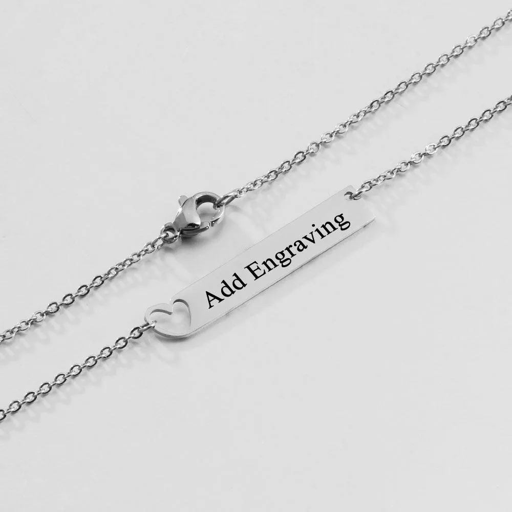 Personalized Necklace With Custom Name Bar Pendant