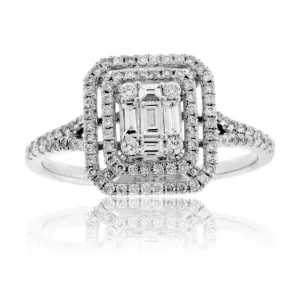 Radiant Shaped Diamond Cluster Style Ring