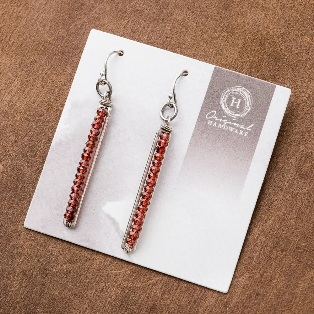 Red Garnet Frame Earrings