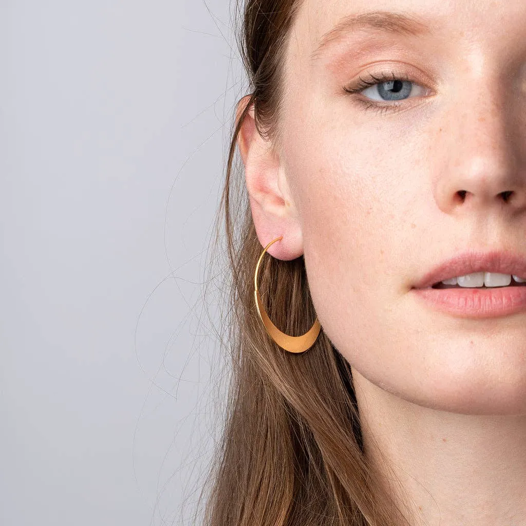 Refined Earring Collection - Crescent Hoop / Gold Vermeil