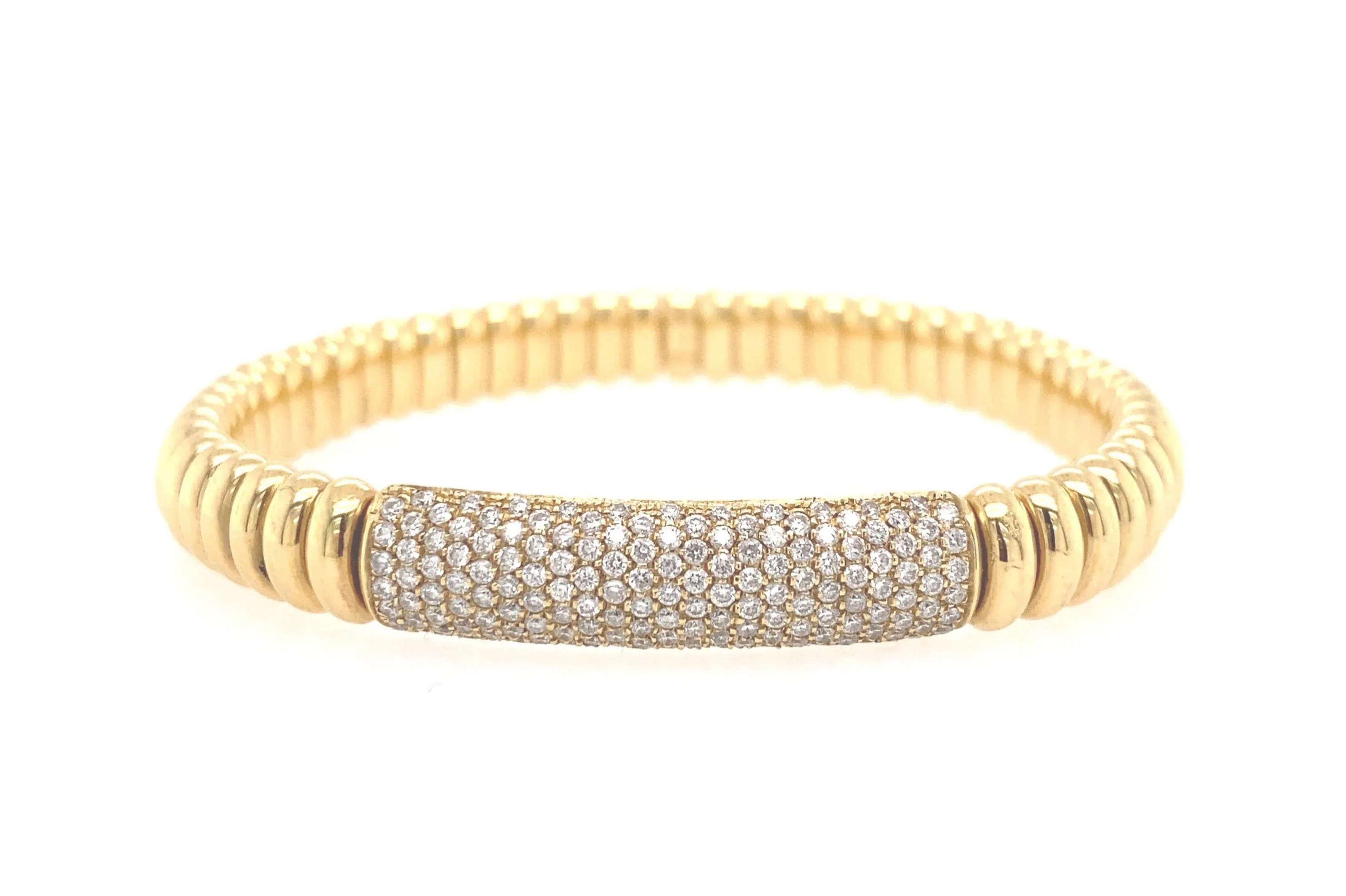 Ribbed Diamond Bar Stretch Bracelet