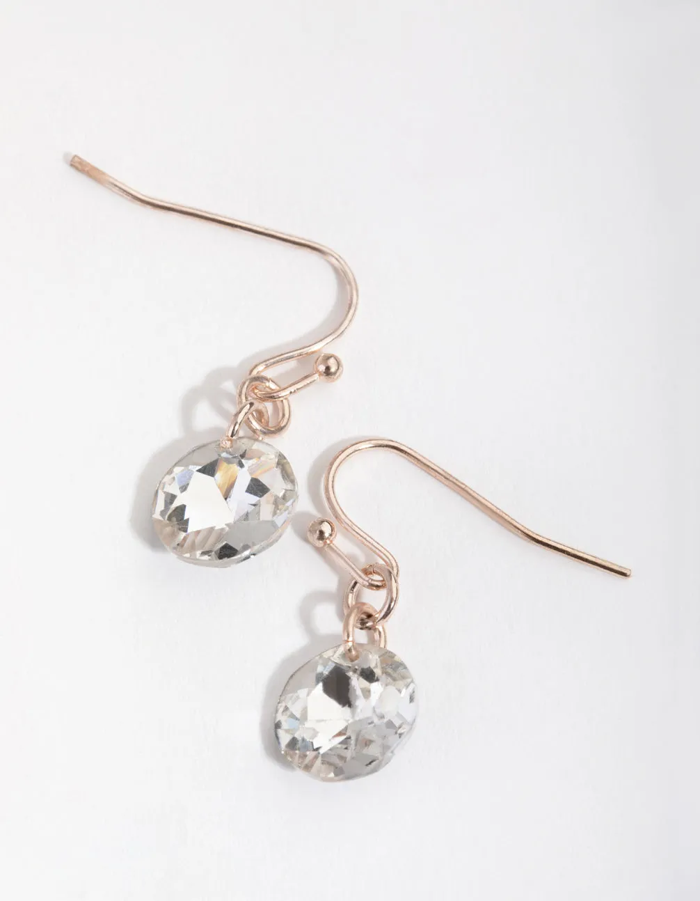 Rose Gold Open Circle Gem Necklace & Earrings