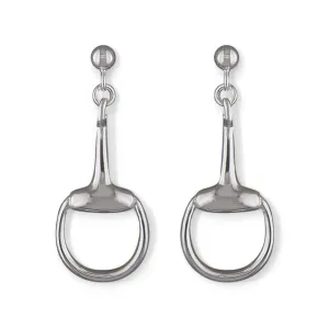 Snaffle Drop Stud Sterling Silver Earrings