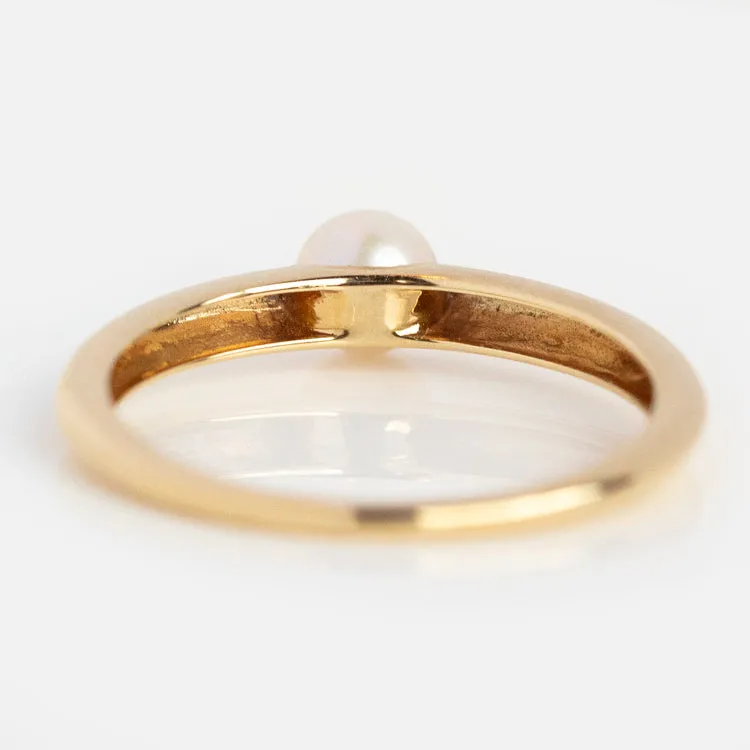 Solid Gold Bold Pearl Ring