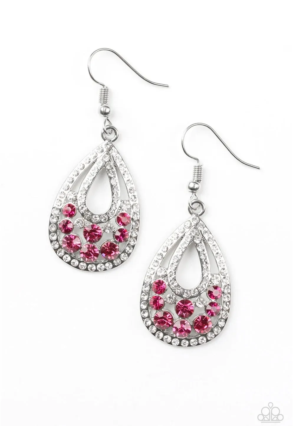 Sparkling Stardom Pink Earrings - Paparazzi Earrings