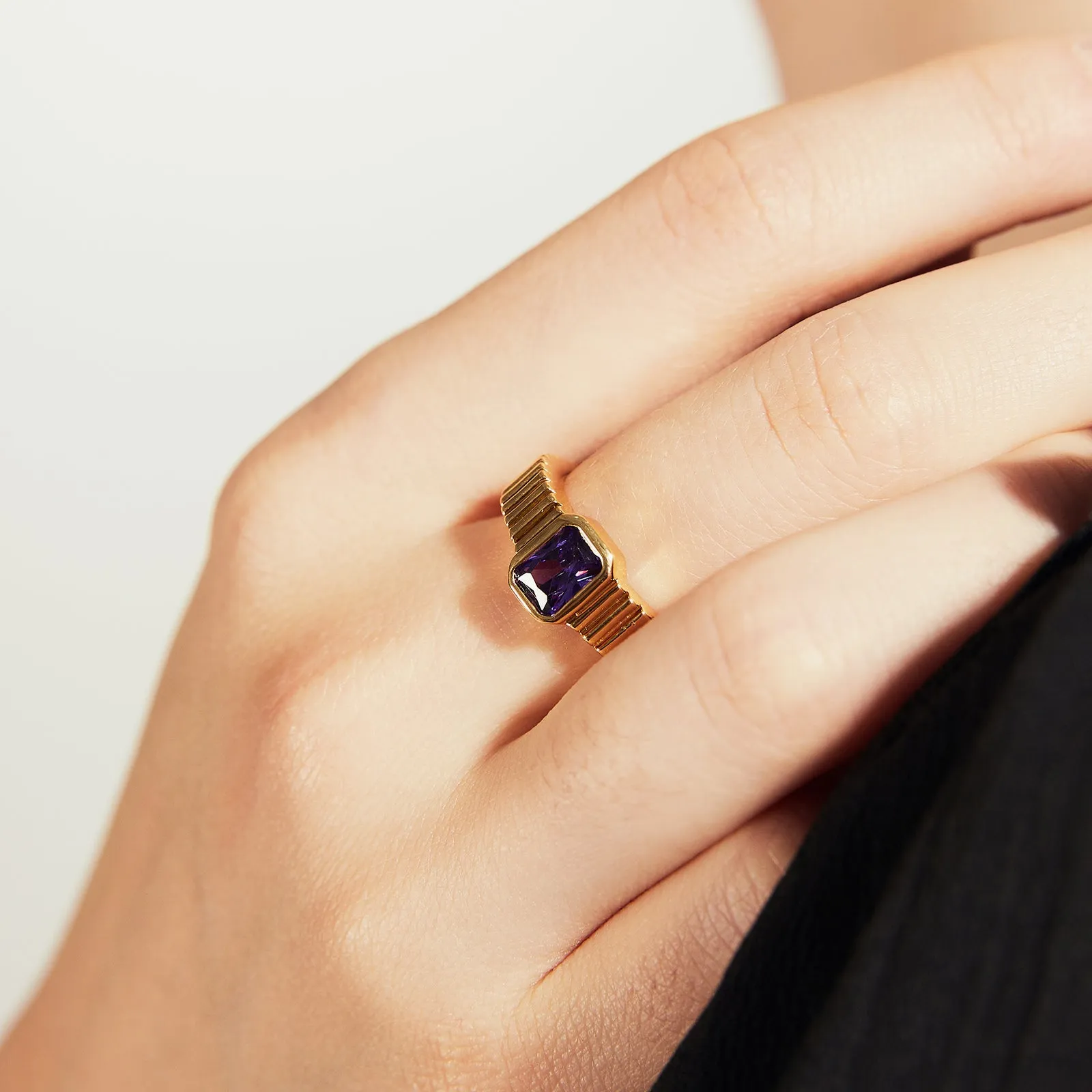 Square Gemstone Ring