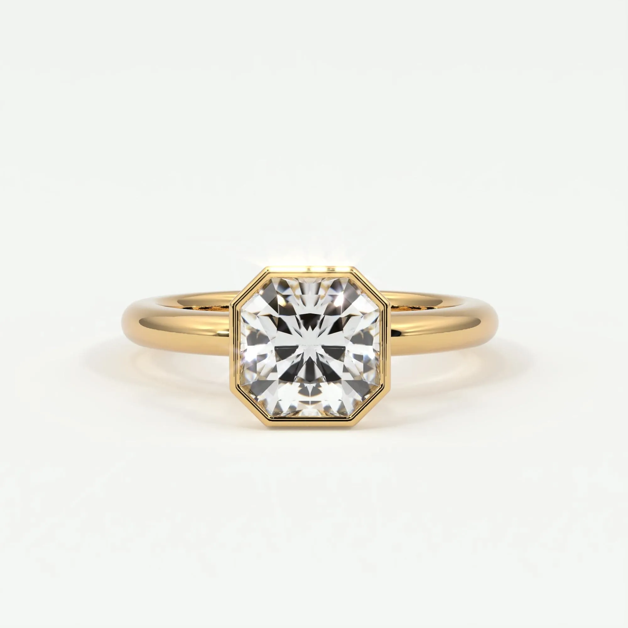 Square Radiant Cut Diamond Engagement Rings, Lab Grown