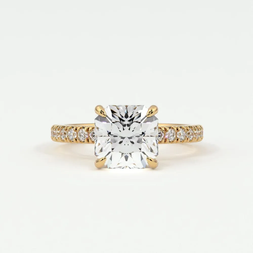 Square Radiant Cut Diamond Engagement Rings, Lab Grown