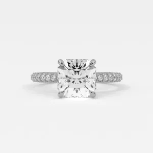 Square Radiant Cut Diamond Engagement Rings, Lab Grown