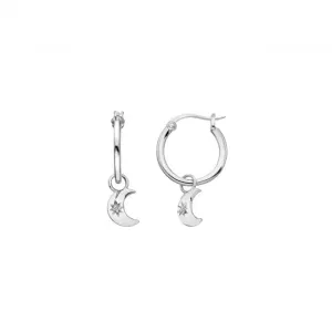 Sterling Silver Crescent Drop Earrings DE629