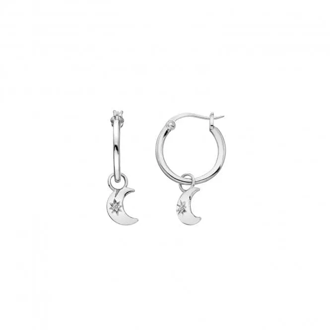 Sterling Silver Crescent Drop Earrings DE629