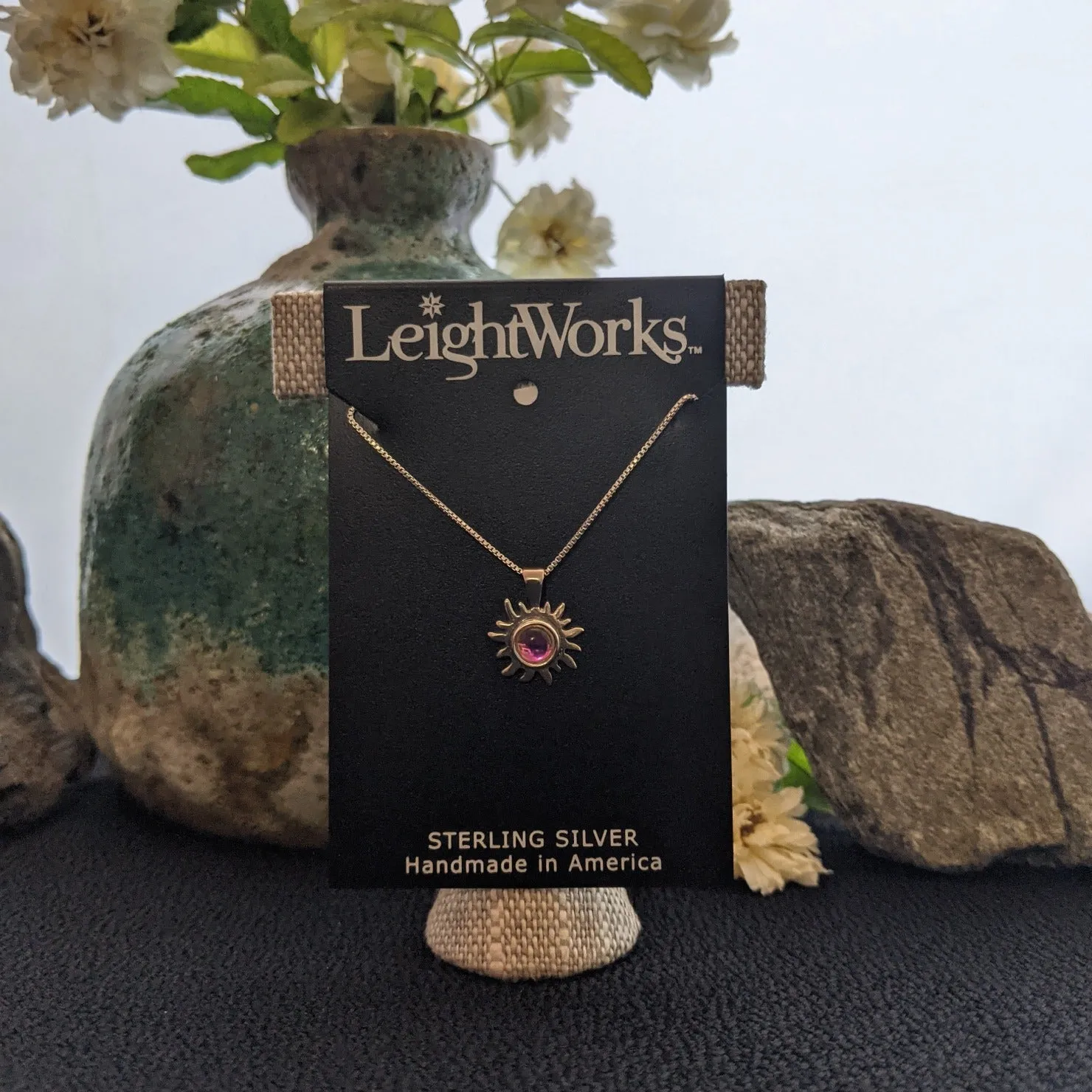 Sun Pendant Sterling Silver Necklace by LeightWorks GJ-NKL-0017