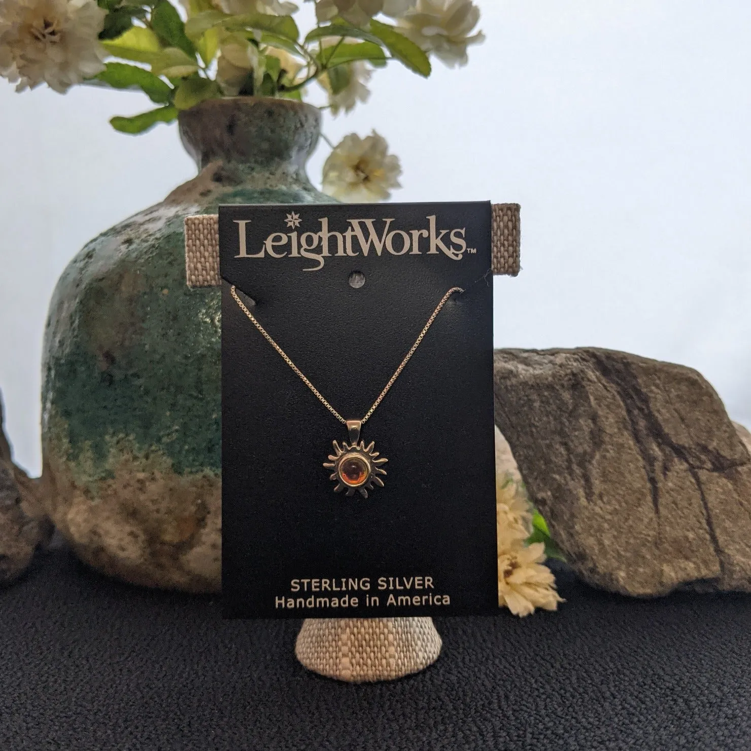 Sun Pendant Sterling Silver Necklace by LeightWorks GJ-NKL-0017