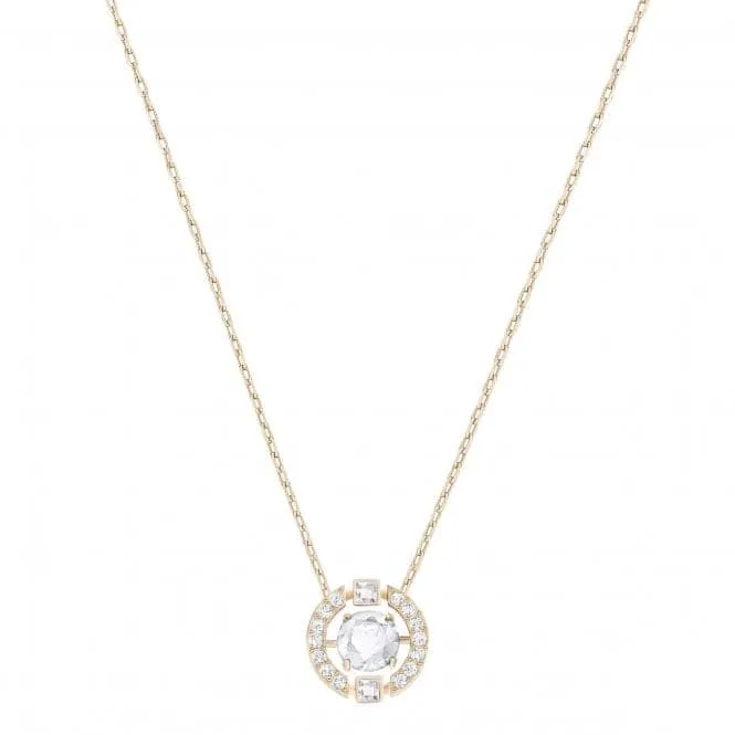 Swarovski Sparkling Dance Round Necklace White Rose Gold-tone Plated 5272364