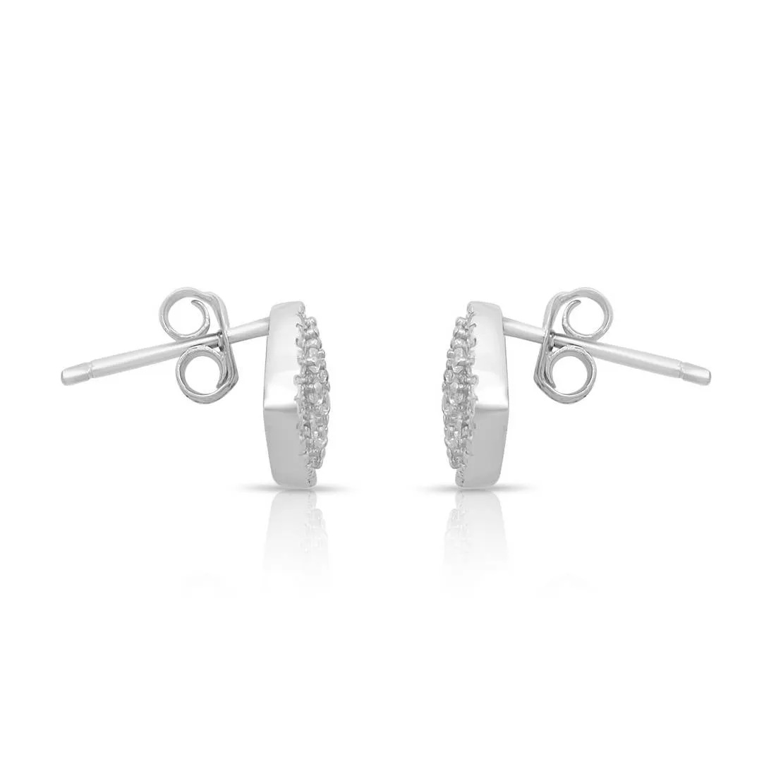 Triangular Bliss Rhodium Plated 925 Sterling Silver Stud Earrings