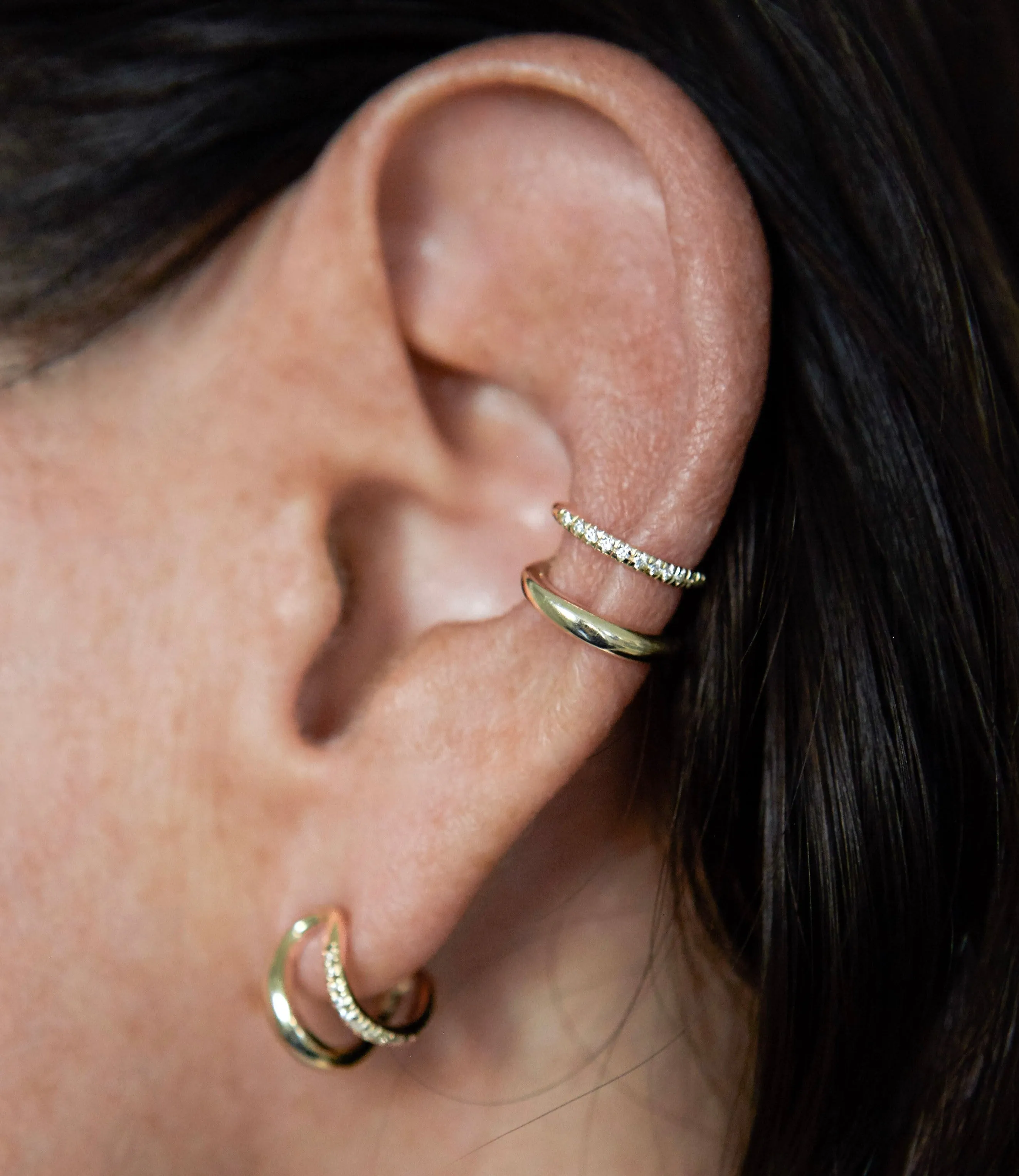 Twin Tusk Ear Cuff with White Pavé Diamonds