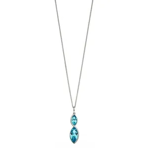 Twist Navette Aqua Bohemia Crystal Pendant P4800A