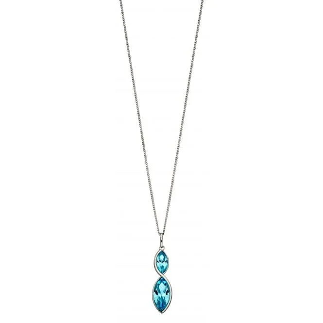 Twist Navette Aqua Bohemia Crystal Pendant P4800A