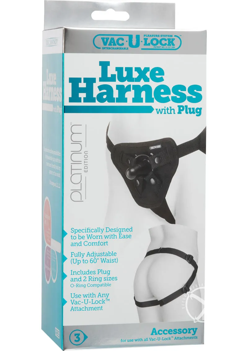 Vac-U-Lock Platinum Luxe Harness with Butt Plug