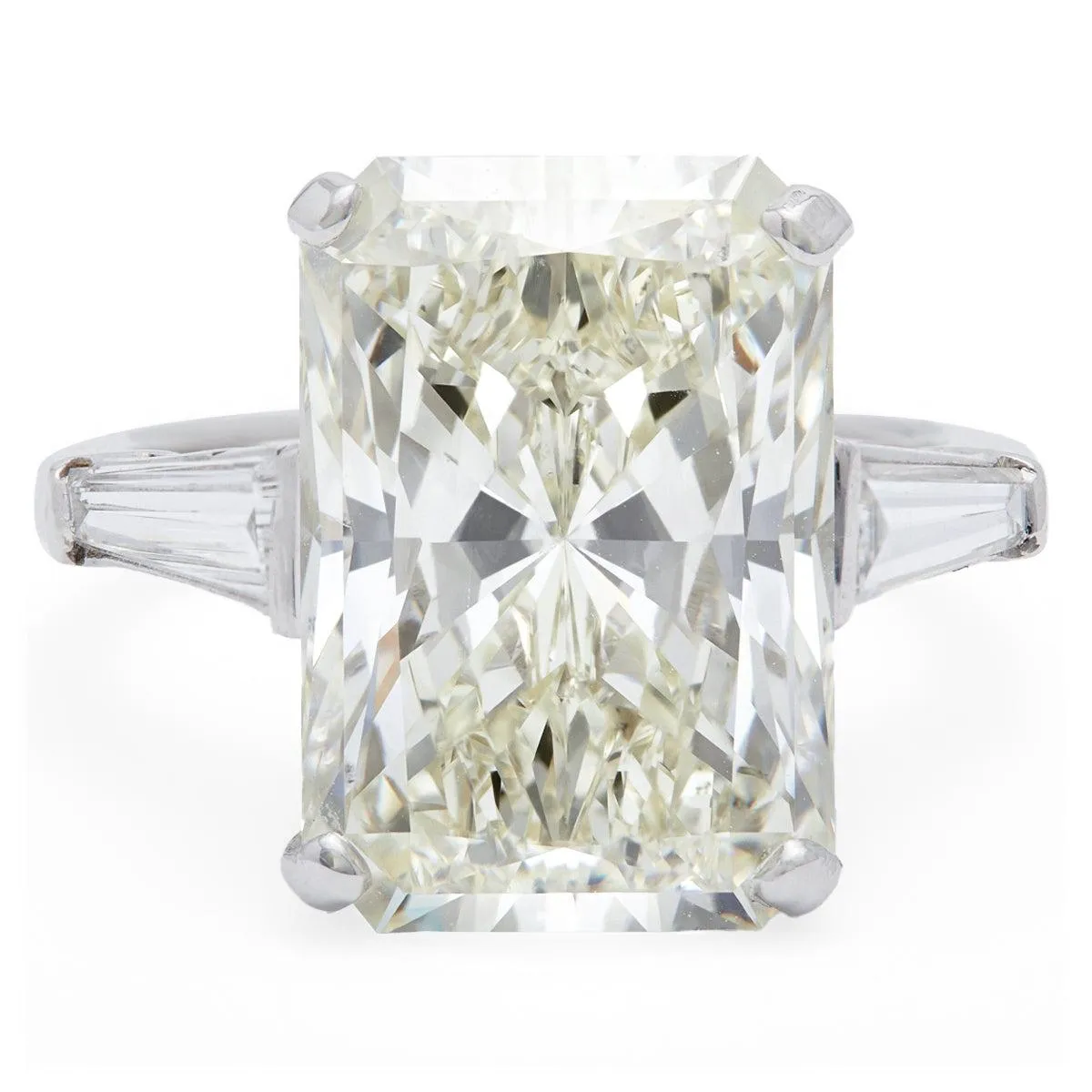 Vintage 7.23 Carat Radiant Cut Diamond Platinum Ring