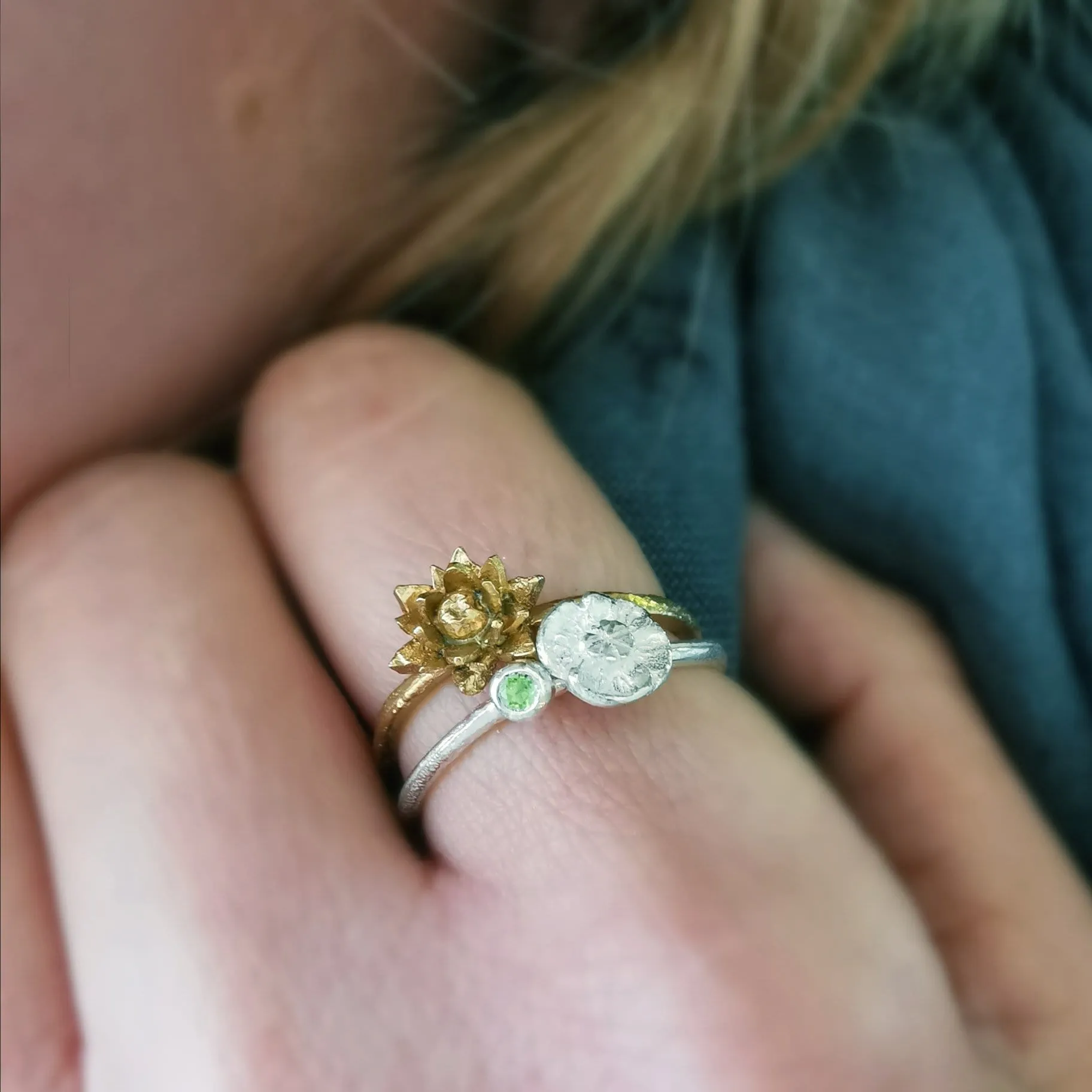 Water Lily Ring - July Birth Flower Ring